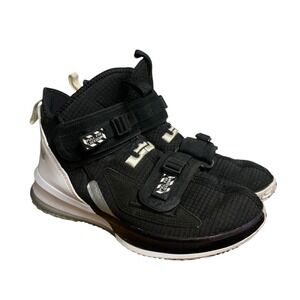Nike LeBron Soldier 13 GS Black White Basketball Shoes AR4220-002 Kids Size 7Y
